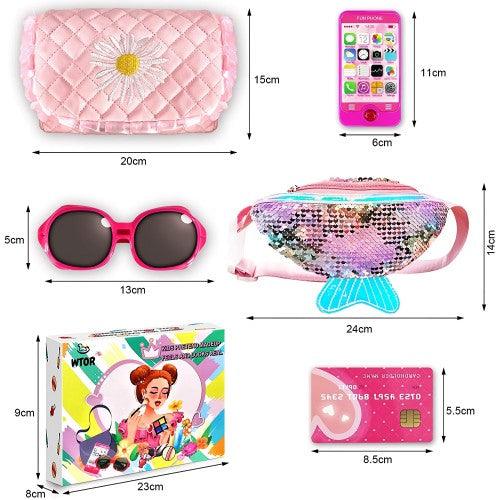 22PC Pretend Roleplay Makeup Kit with 2 Cosmetic Bags, Phone, Eyeshadow, Blush, Lipstick, Sunglasses for Children Kids Girls Ages 3+ - Toytexx 22PC Pretend Roleplay Makeup Kit with 2 Cosmetic Bags, Phone, Eyeshadow, Blush, Lipstick, Sunglasses for Children Kids Girls Ages 3+ - Toytexx